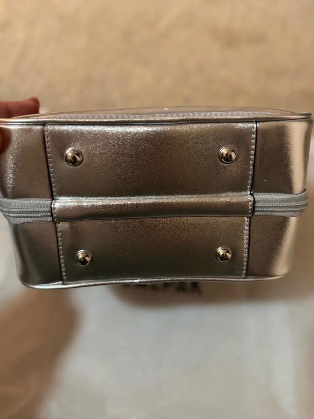Calpak Silver-Trim Clear Cosmetic Carry Case Medium